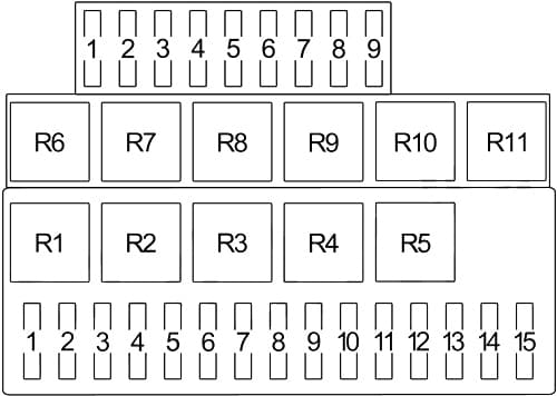 Porsche 924 - fuse box diagram - type 1