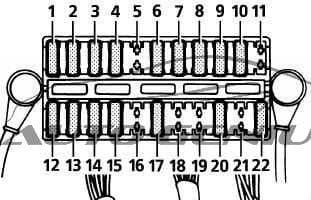 Range Rover P38A - fuse box diagram - right hand seat