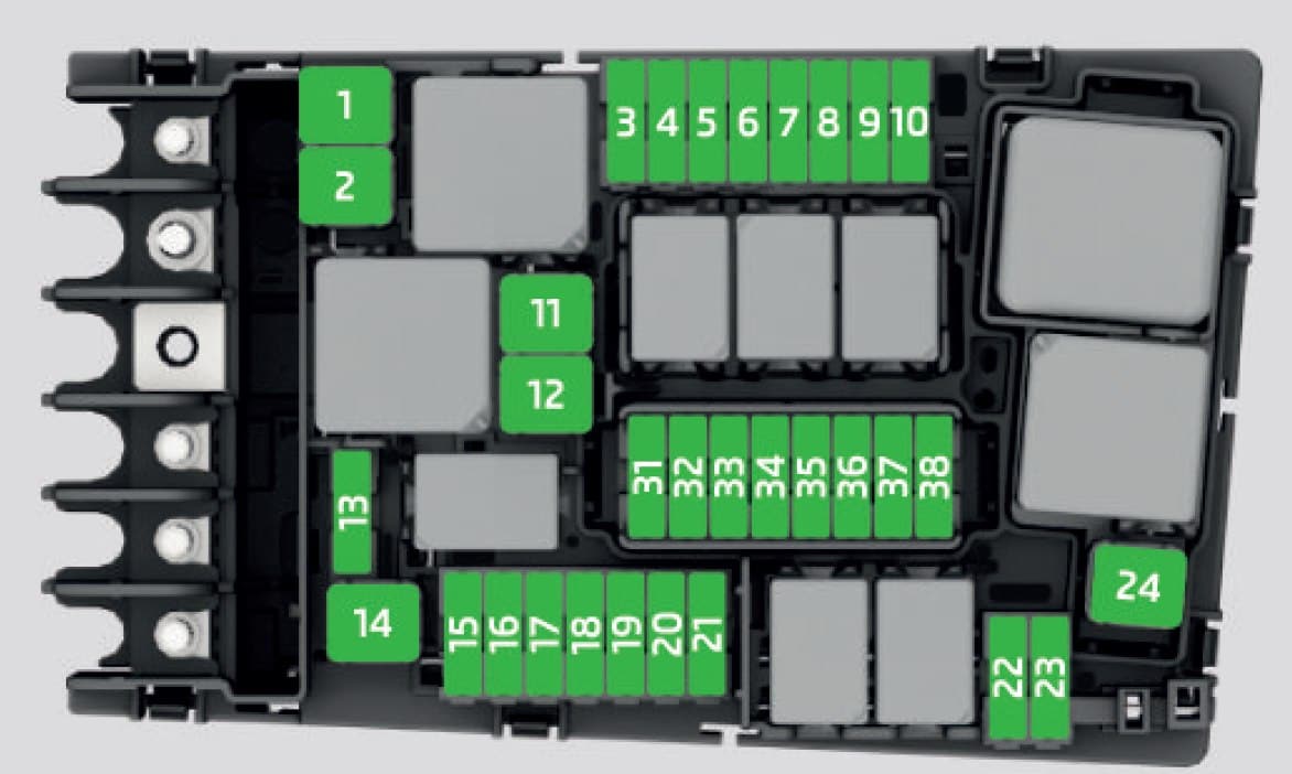 Skoda Octavia - fuse box - engine compartment