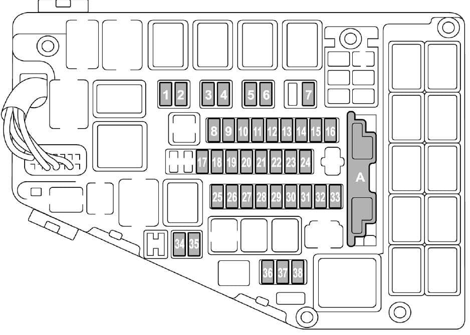 Subaru Legacy - fuse box - engine compartment