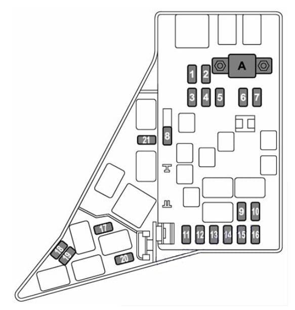 Subaru WRX - fuse box diagram - engine compartment ( STI)