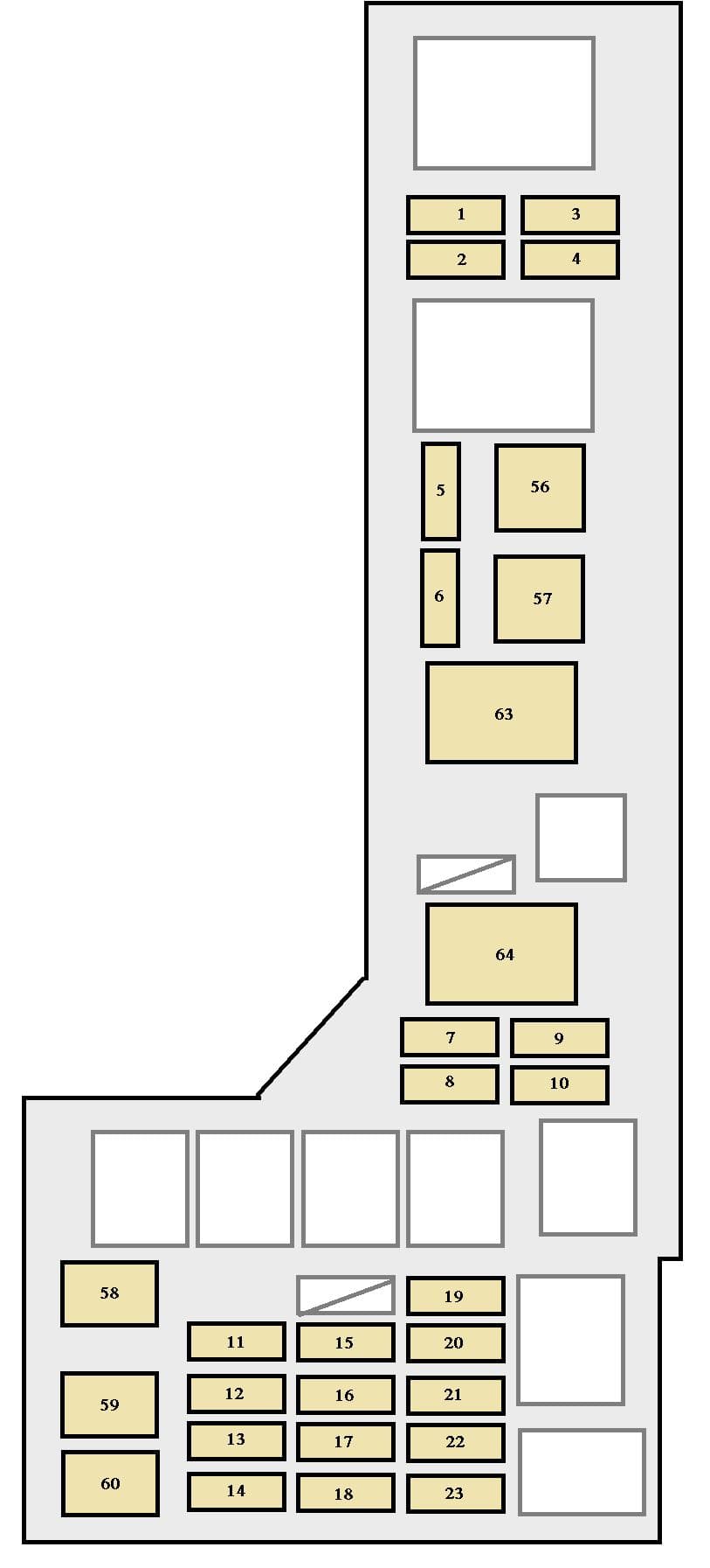 Toyota Avalon Second Generation - fuse box - engine compartment