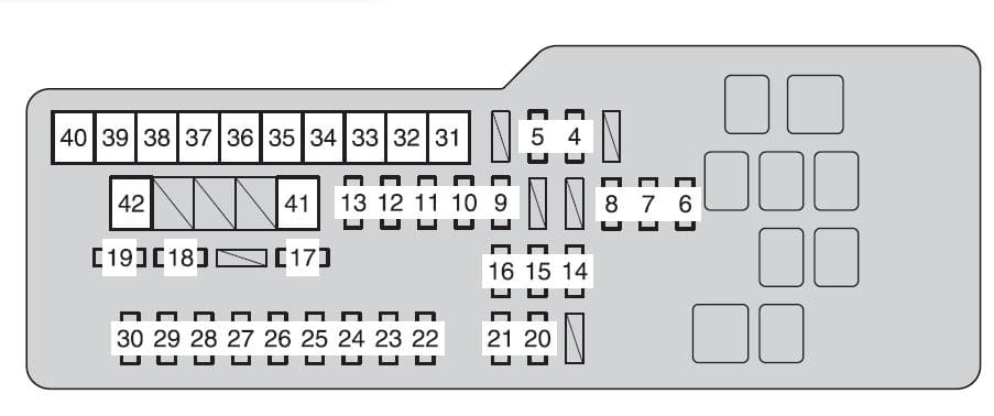 Toyota Camry - fuse box - engine compartment (fuse block)