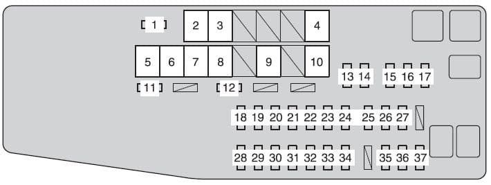 Toyota Camry - fuse box - engine compartment (fuse block)