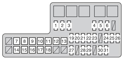 Toyota Hilux mk7 - fuse box - engine compartment