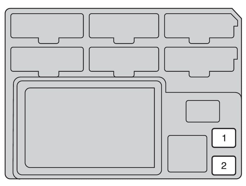 Toyota Hilux mk8 - fuse box - instrument panel (driver's side - rear side)