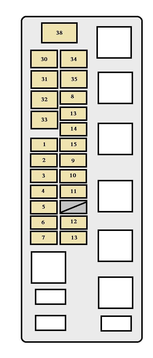 Toyota Tundra mk1 - fuse box - engine compartment (2UZ-FE)