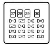 Toyota Yaris mk1 (2004 - 2005) - fuse box -instrument panel