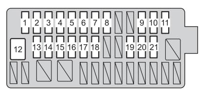 Toyota Yaris Hatchback mk3 - fuse box - instrument panel