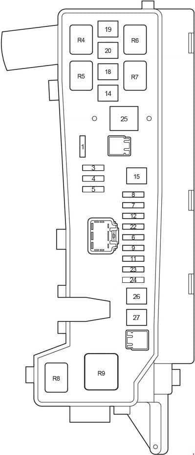 Toyota Avensis - fuse box diagram - engine compartment fuse box