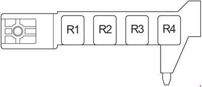 Toyota Avensis - fuse box diagram - passenger compartment relay box LHD