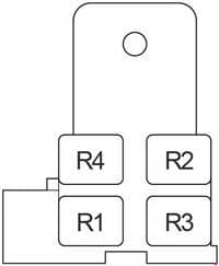 Toyota Avensis - fuse box diagram - passenger compartment relay box RHD