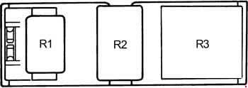 Toyota Camry - fuse box diagram - behind glove box