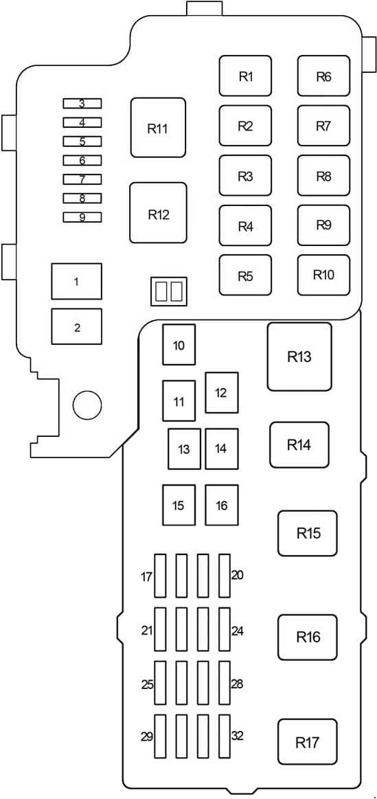 Toyota Camry - fuse box diagram - engine compartment