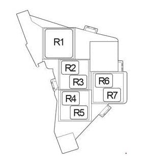 Toyota Hilux - fuse box diagram - passenger compartment (box 3)