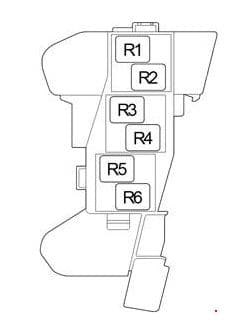 Toyota Hilux - fuse box diagram - passenger compartment (box 4)