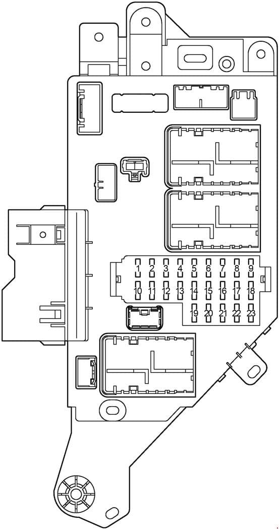 Toyota Land Cruiser 100 - fuse box diagram -  passenger compartment (left)