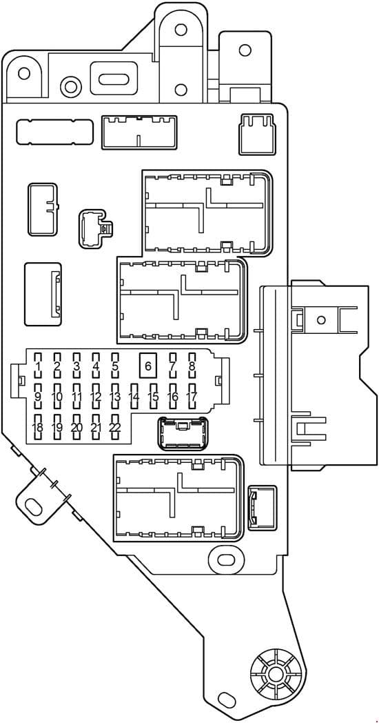 Toyota Land Cruiser 100 - fuse box diagram -  passenger compartment (right)