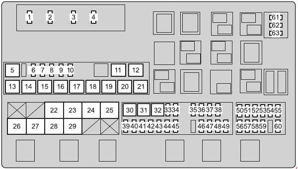 Toyota Land Cruiser - fuse box diagram - engine compartment