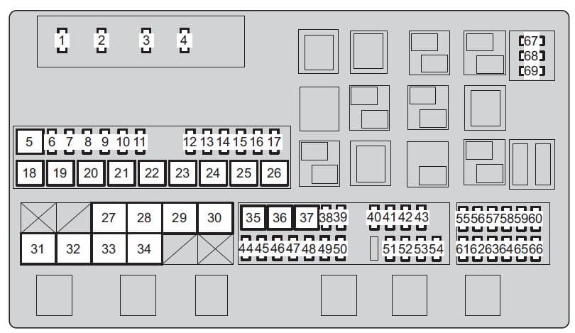 Toyota Land Cruiser - fuse box - engine compartment