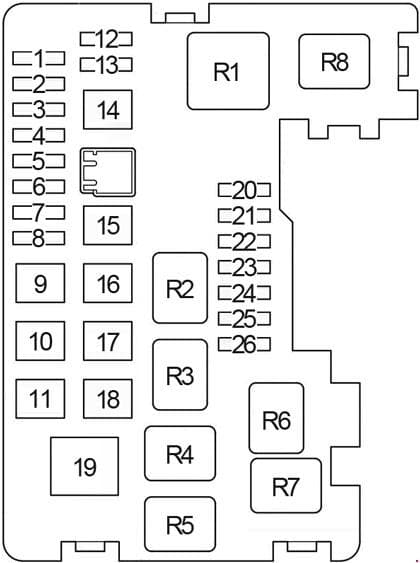 Toyota Picnic - fuse box diagram - engine compartment