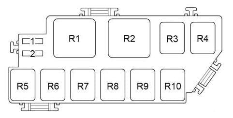 Toyota Prius - fuse box diagram - engine compartment fuse box